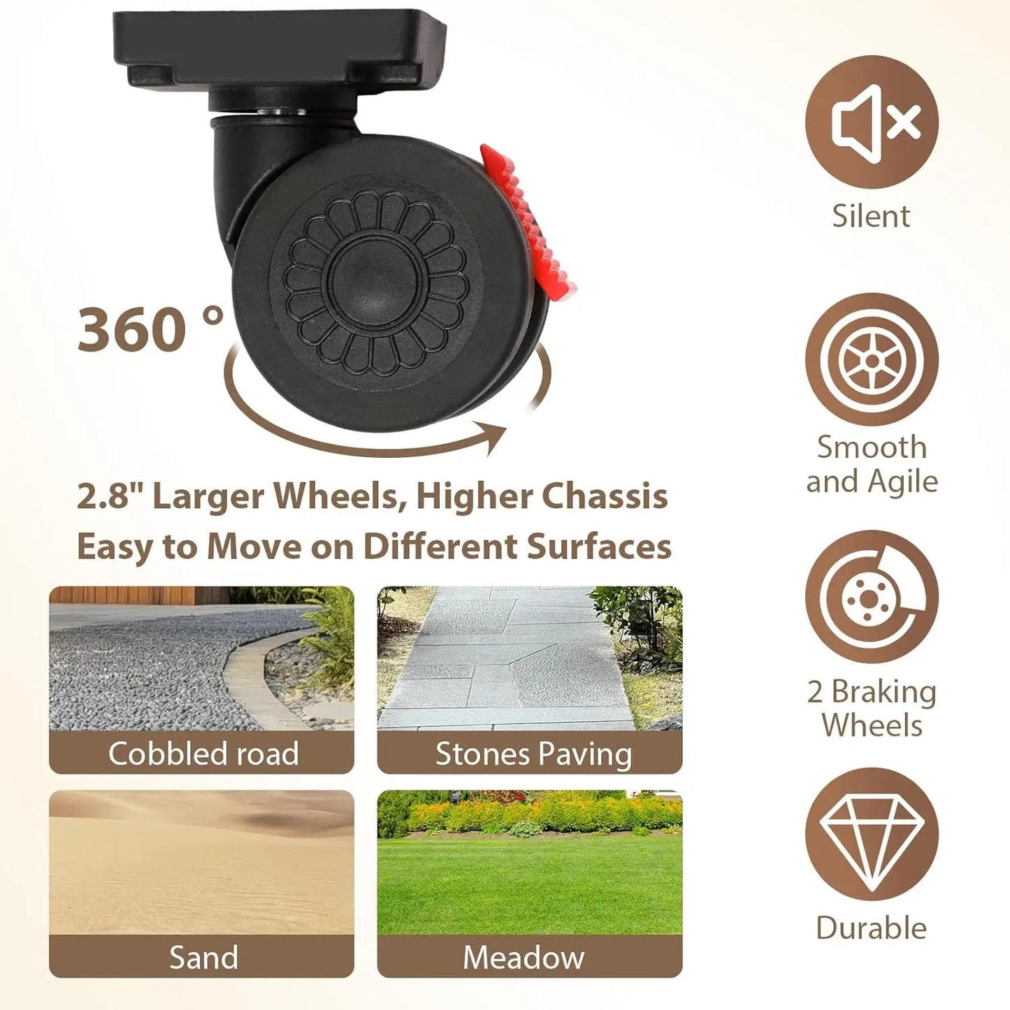 360° Rotating Foldable Storage Cart – Heavy-Duty Mobile Organizer with 4 Silent Wheels, Multi-Functional CampingStorage