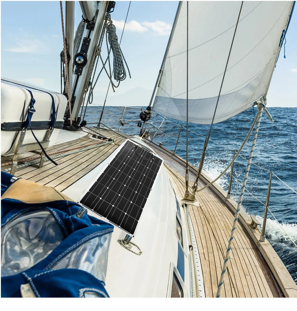 DOKIO 18V 100W/200W/400W Flexible Solar Panels Waterproof Monocrystalline Solar Panel Camping RV Home Charge 12V