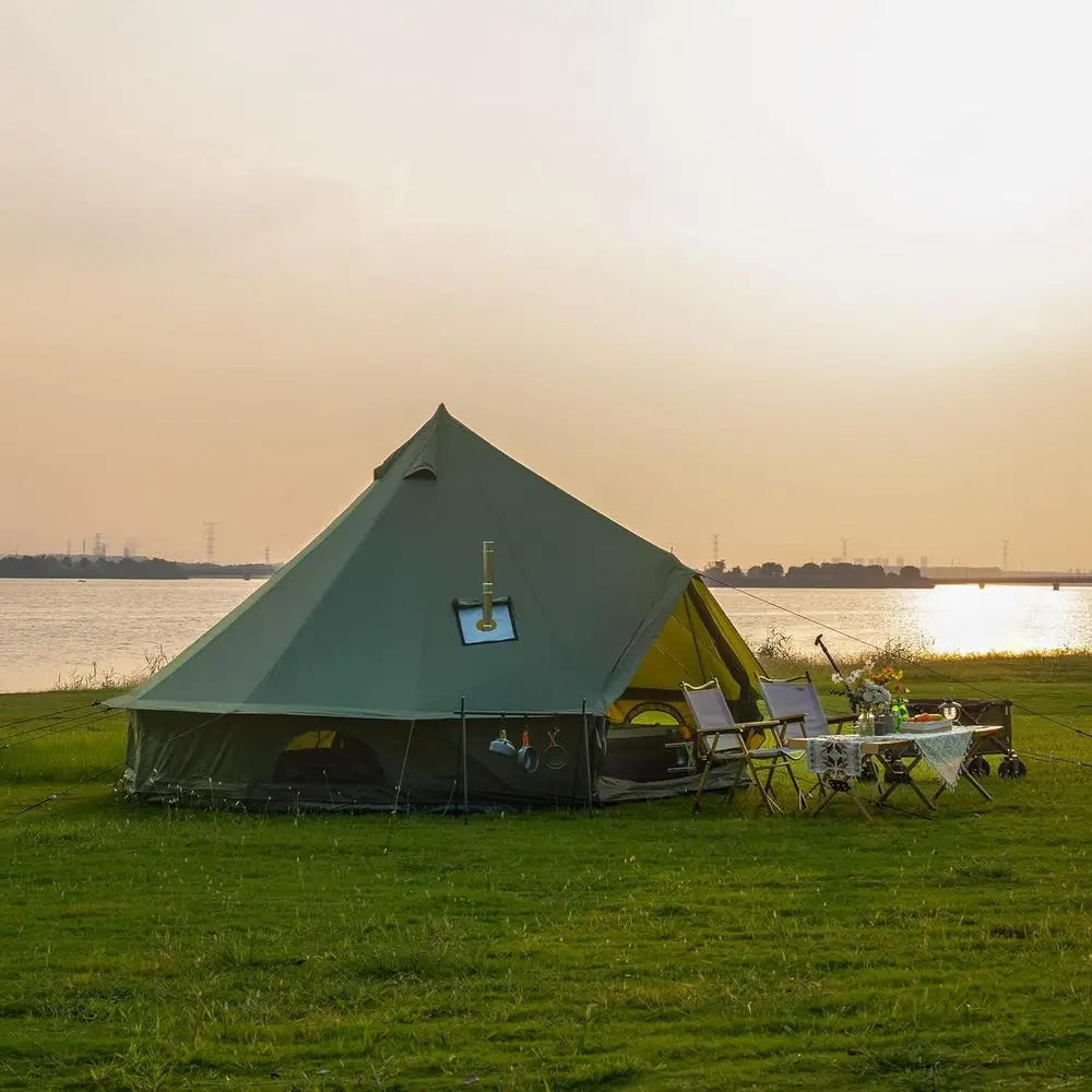 Family-Sized 13.1ft/16.4ft Yurt Tent with Stove, Ideal for Large Groups, All-Season Shelter
