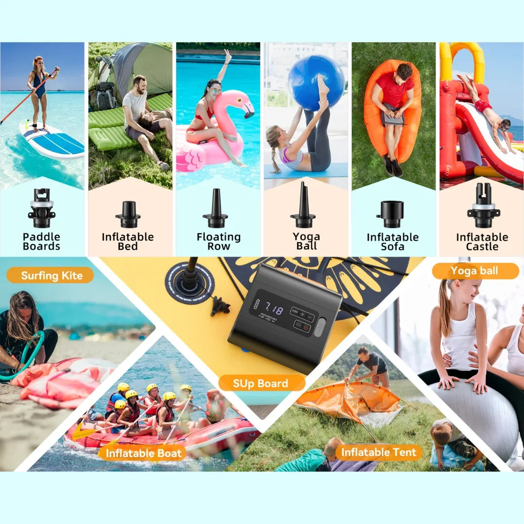 WESTTUNE Outdoor Wireless Air Pump Travel Vacuum Pump with Inflatable Deflate Portable Electric MINI Inflatable Pumps for Mats