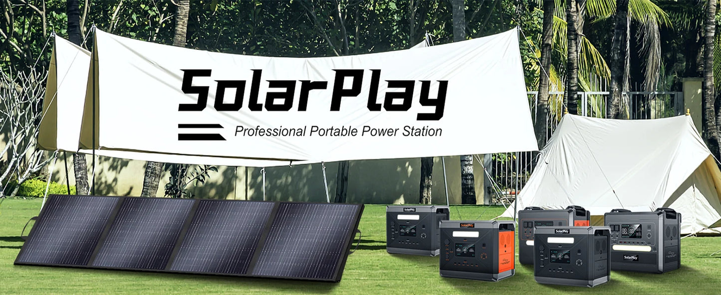 SOLARPLAY Q2501 Portable Power Station 2160WH LiFePO4 Battery with 2400W (4800W Peak) AC Output Solar Generator for Garden Party