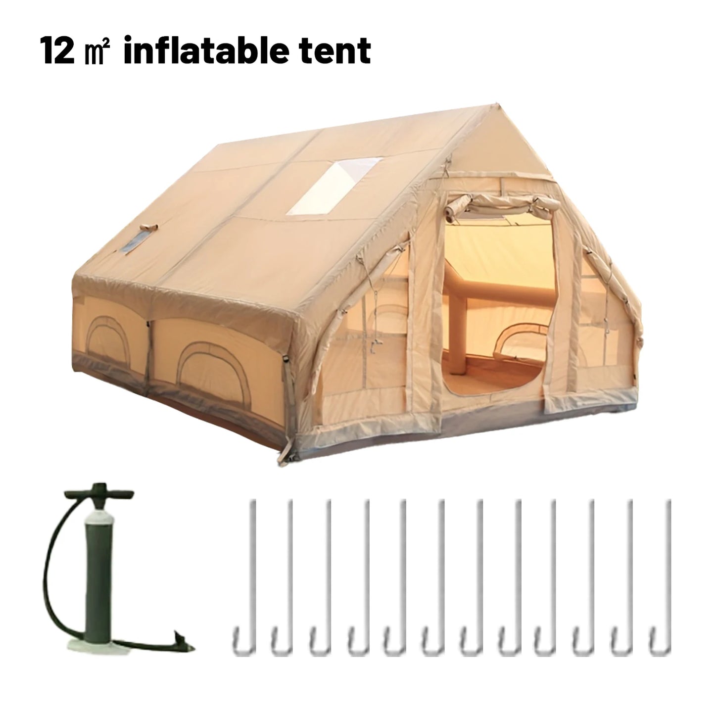 Inflatable Tents For Adult Camping, Luxury Camping Tents, Inflatable Tents With Stove Plug, 4/6/8 Person Family Camping Inflatab