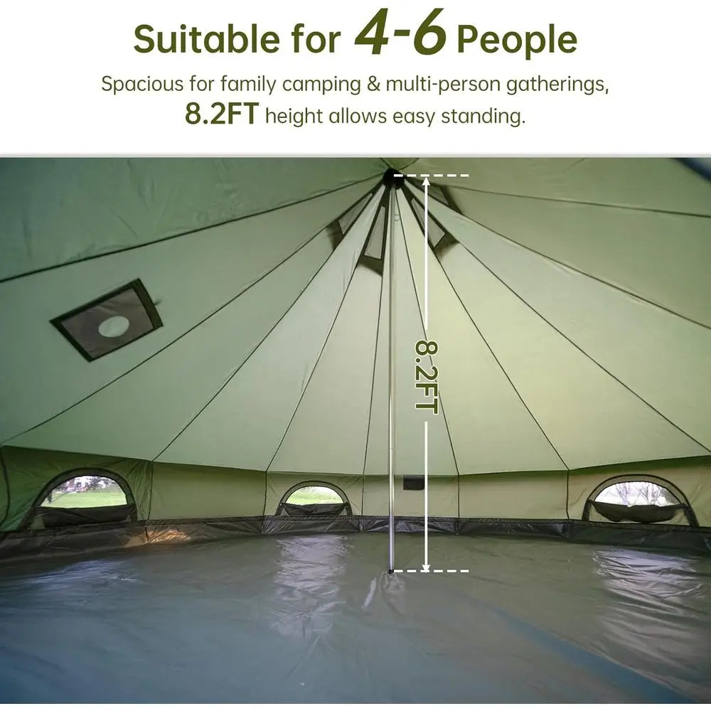 Family-Sized 13.1ft/16.4ft Yurt Tent with Stove, Ideal for Large Groups, All-Season Shelter