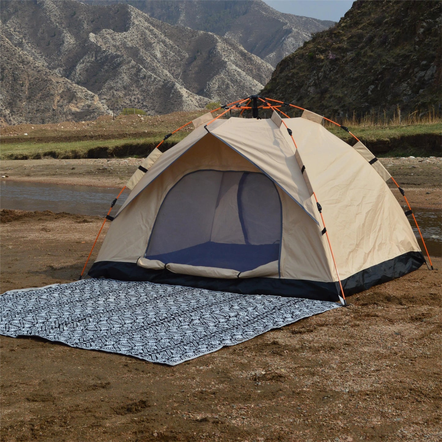 Outdoor Automatic Quick-opening Tent Automatic Rainproof Sunshine-proof Tent Two windowless doors
